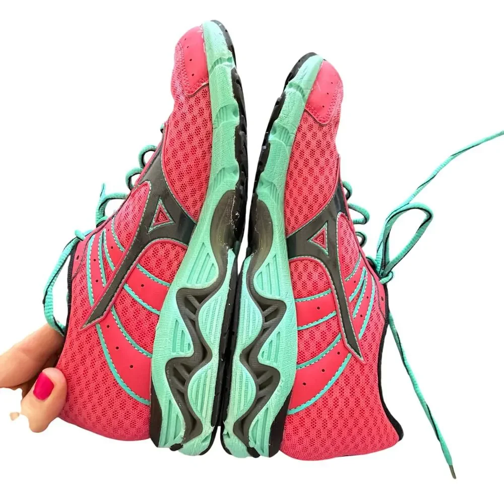 Mizuno Women's Wave Inspire 11 running shoes pink teal green sz 10.5